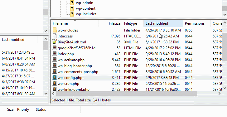 File Permissions wp-config
