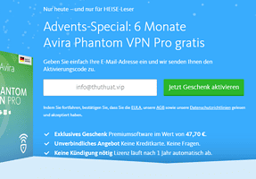 Miễn phí 3 tháng phần mềm ẩn IP – Avira Phantom VPN Pro
