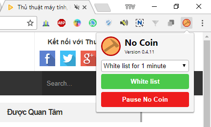 Tiện ích mở rộng giúp chặn các website đào coin trên Chrome