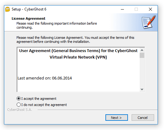 Cài đặt Cyberghost VPN 1