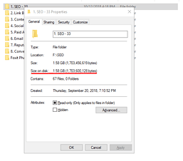 Kiểm tra dung lượng thư mục (folder size) trong Windows