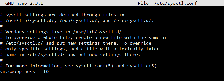 Sửa file sysctl.conf