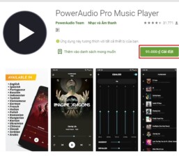 Miễn phí app nghe nhạc PowerAudio Pro Music Player cho Android