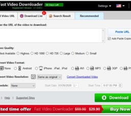 Miễn phí phần mềm download video – Fast Video Downloader