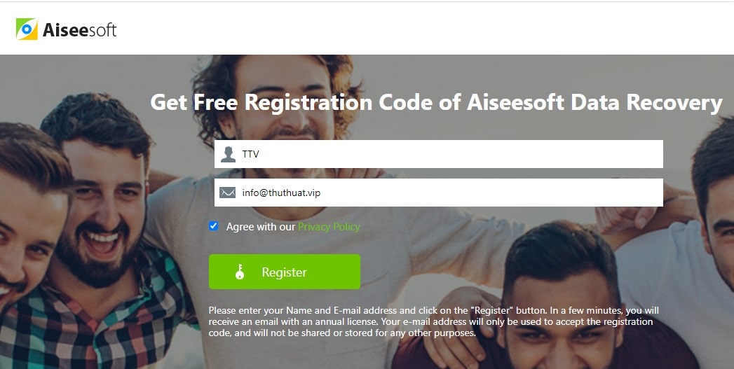 Free Registration Code Of Aiseesoft Data Recovery