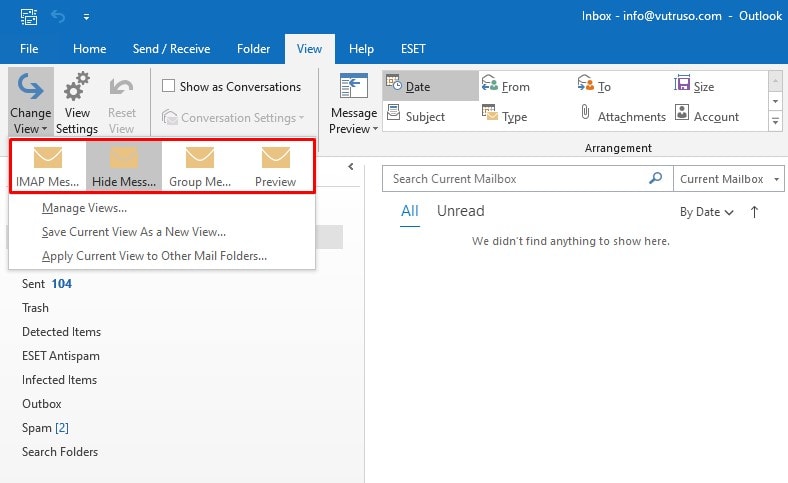 Change View Outlook