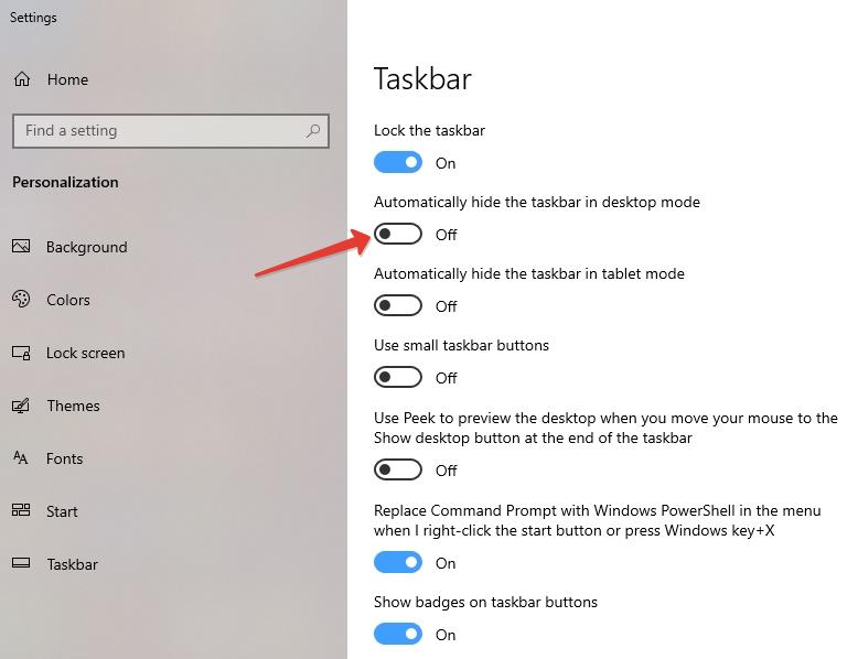 Ẩn Hiện Taskbar Windows 10
