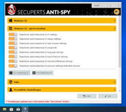 Miễn phí phần mềm SecuPerts Anti-Spy cho Windows 10