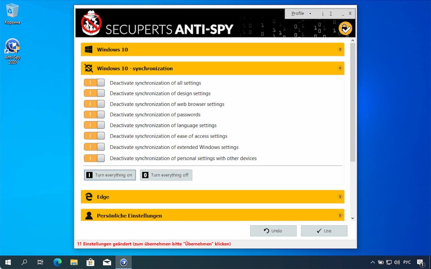 Miễn phí phần mềm SecuPerts Anti-Spy cho Windows 10