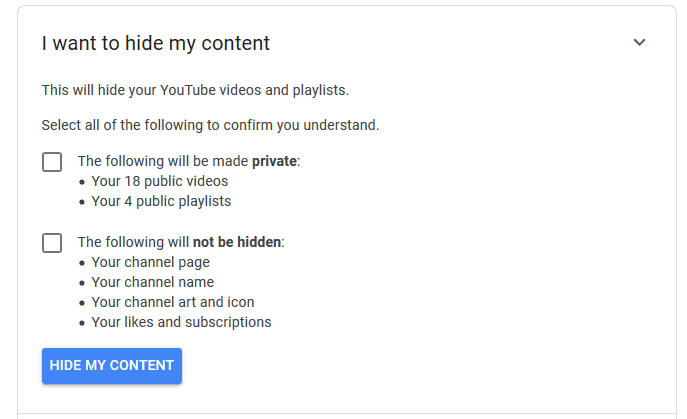 Youtube Hide Channel