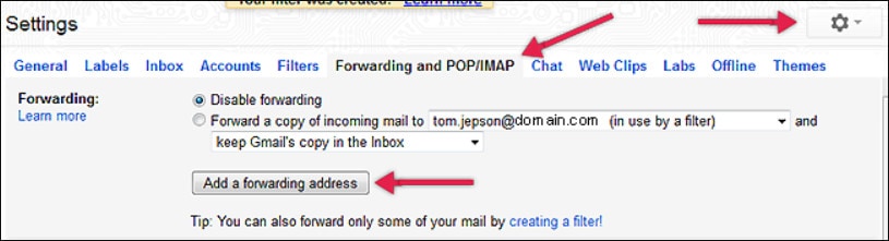 cách chuyển tiếp email trong gmail