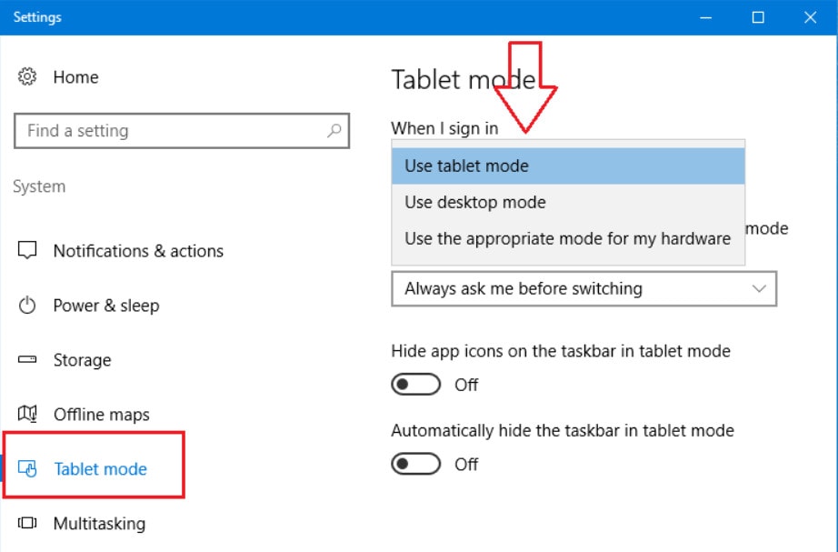 Windows 10 Tablet Mode 2