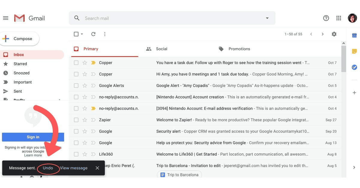 Cách thu hồi một email đã gửi trong Gmail
