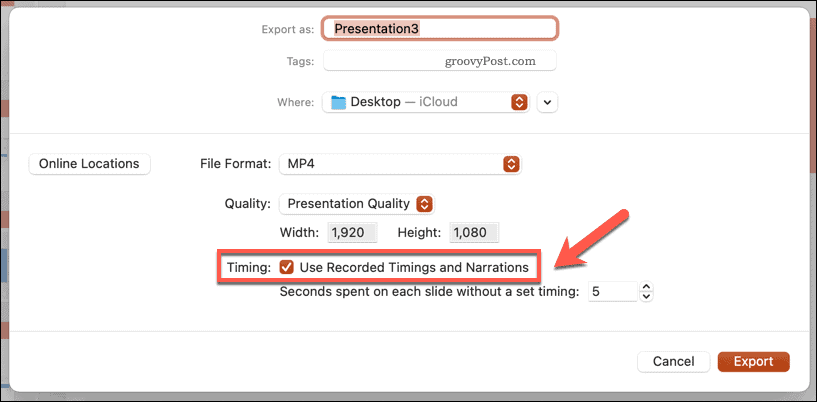 014 powerpoint mac use recorded timings option
