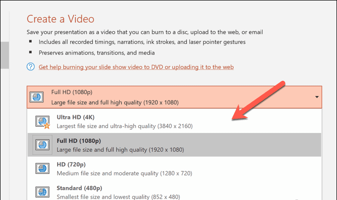 02 powerpoint video export quality options