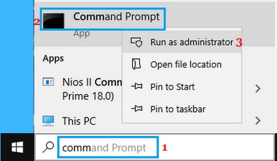 1 run command prompt as admin