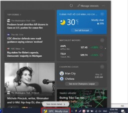 Cách tắt biểu tượng thời tiết trên Windows 10 20H2