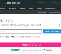 Tên miền .com chỉ còn $2,76 tại names.co.uk