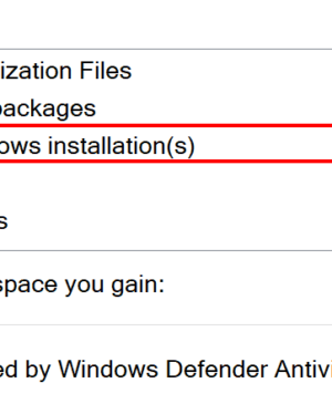 Xóa các Previous Windows installation với disk cleanup